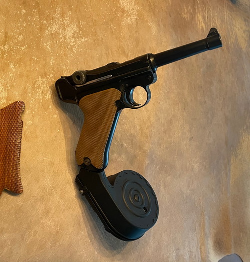 WE P08 Luger + drum mag Airsoft Bazaar