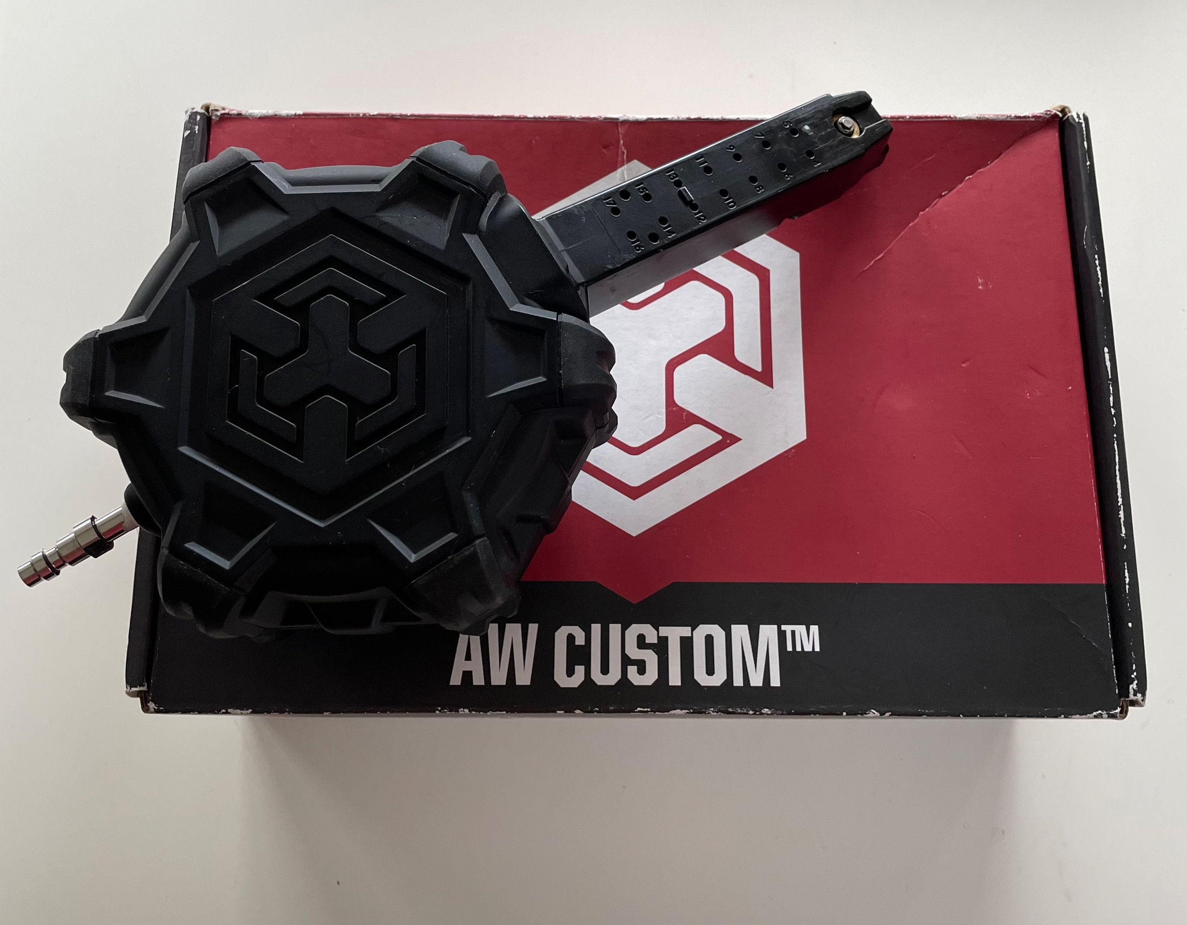 AW Custom glock en AAP01 HPA drum mag Airsoft Bazaar