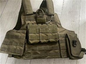 Image for Miltec Ranger green vest + extra pouches